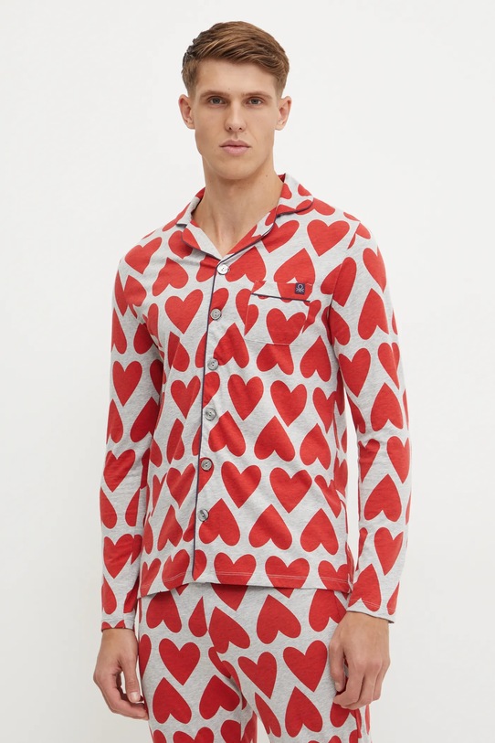 Oblečení Bavlněné pyžamo United Colors of Benetton 3MR74P02E šedá