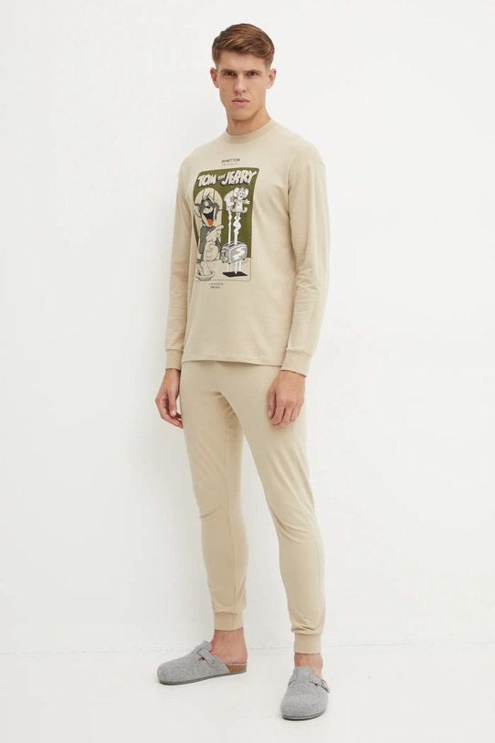 Pyžamo United Colors of Benetton x TOM&JERRY sada béžová 3DKE4P02C