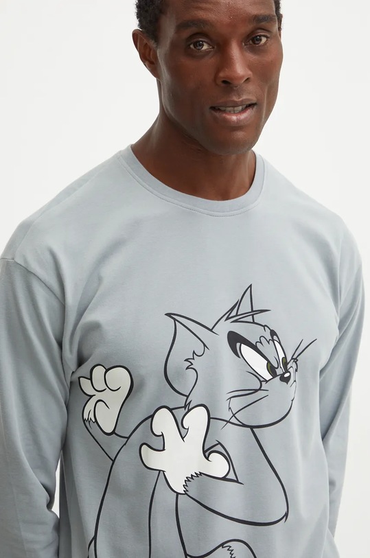 Oblečení Pyžamové tričko s dlouhým rukávem United Colors of Benetton x TOM&JERRY 3DKE4M01O šedá