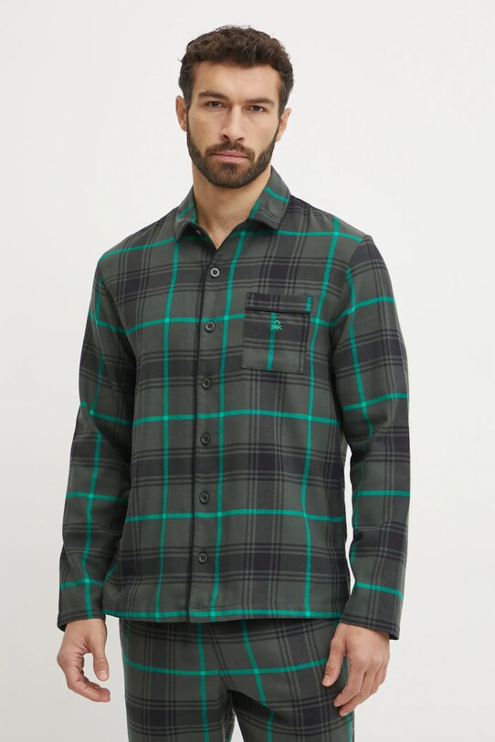 Îmbrăcăminte United Colors of Benetton pijamale de bumbac 43UL4P00A verde