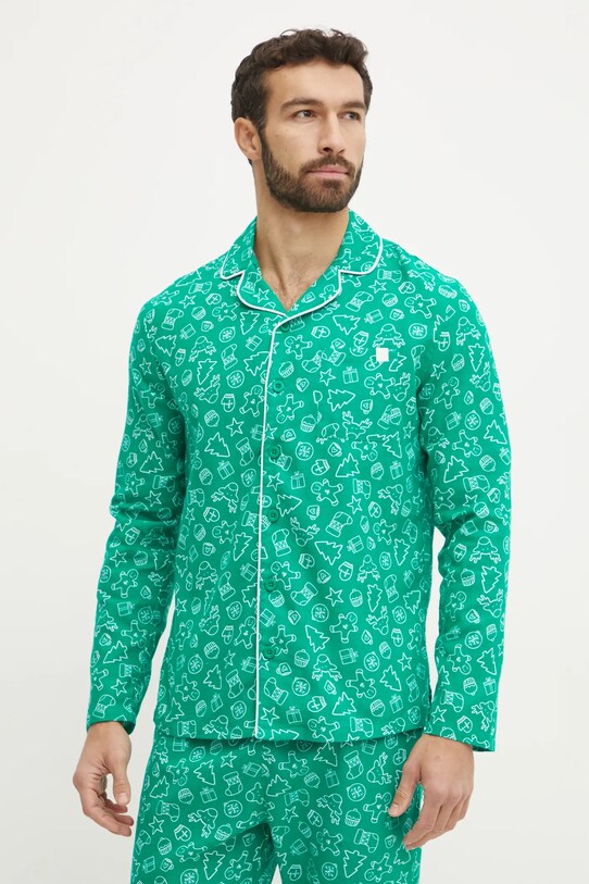 Одяг Бавовняна піжама United Colors of Benetton 4XPR4P00B зелений