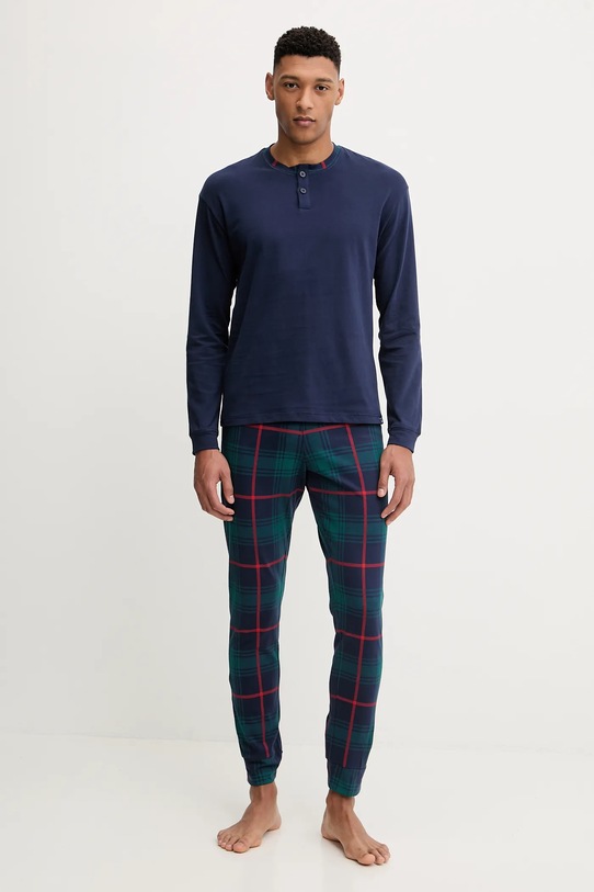 Pidžama United Colors of Benetton pamuk mornarsko plava 37MW4P02N