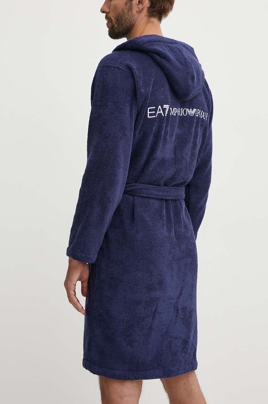 Odzież EA7 Emporio Armani szlafrok bawełniany CC792.904020.06935 granatowy