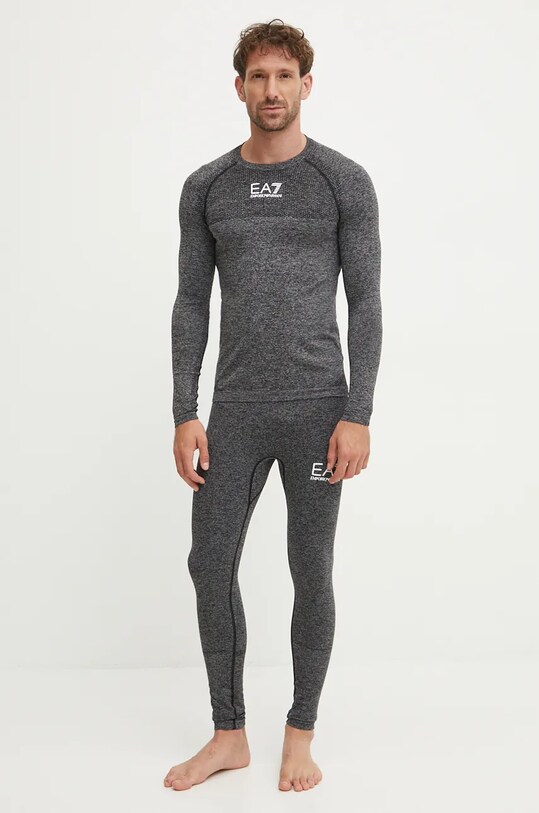 EA7 Emporio Armani komplet bielizny funkcyjnej sporty zimowe szary PJTBZ.8NUV02.29BA