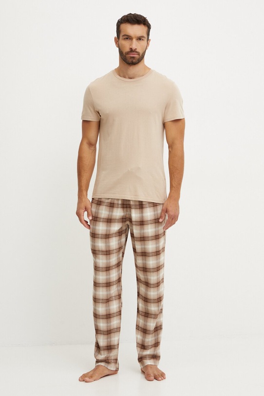 Dugi doljnji dio pidžame Hollister Co. tkanina smeđa KI313.4002.108