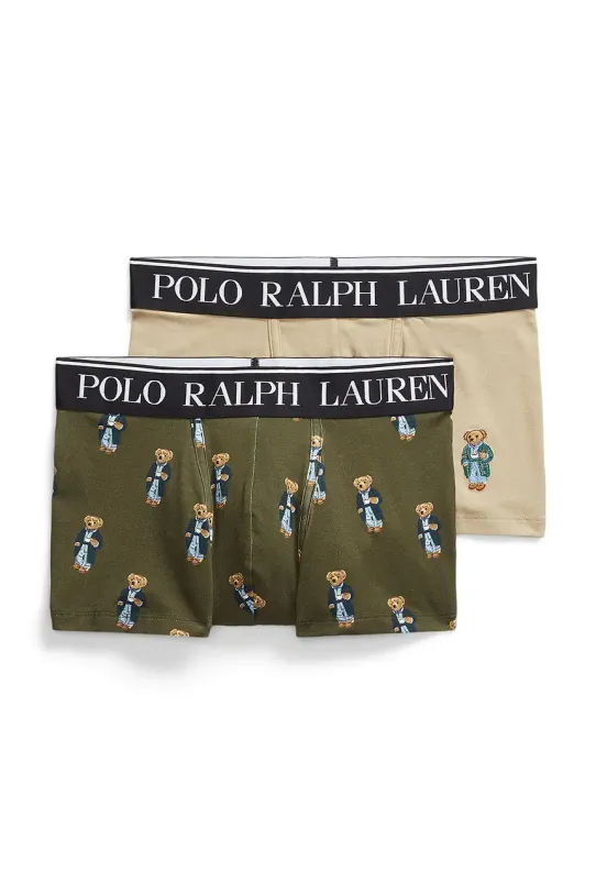 Pamučne bokserice Polo Ralph Lauren 2-pack pletivo zelena 714843425