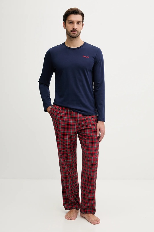 Polo Ralph Lauren piżama bawełniana wzorzyste granatowy 714950621
