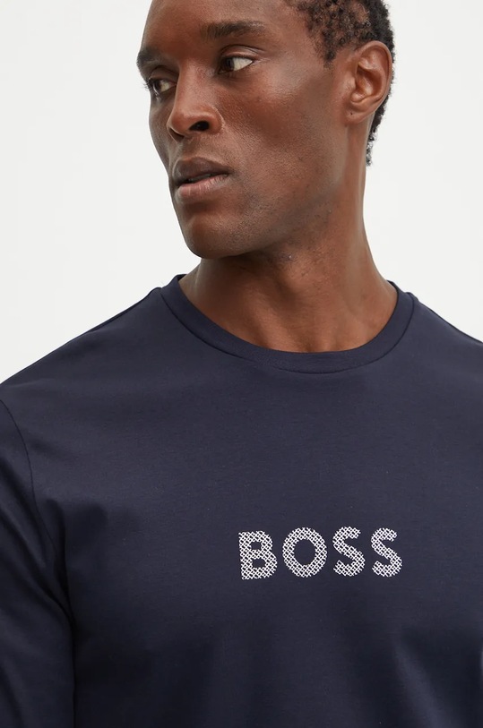 Pamučna pidžama BOSS 50527499 mornarsko plava