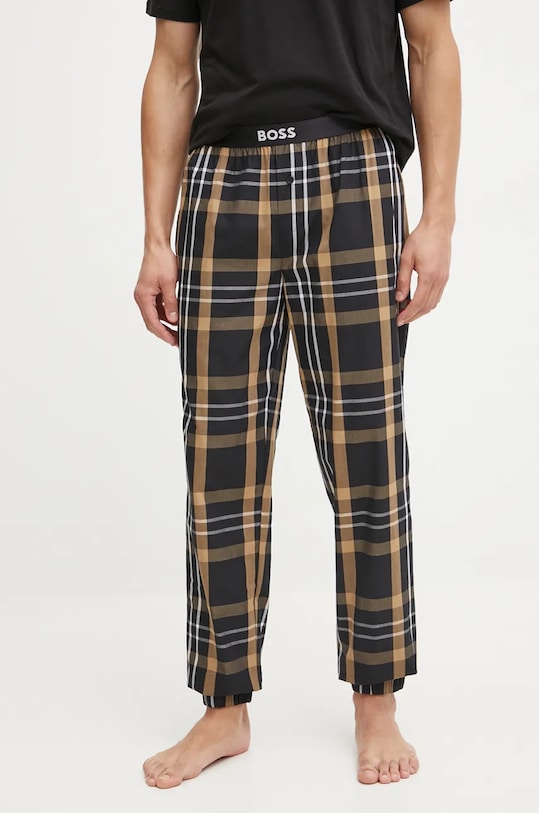 BOSS piżama bawełniana czarny 50527524