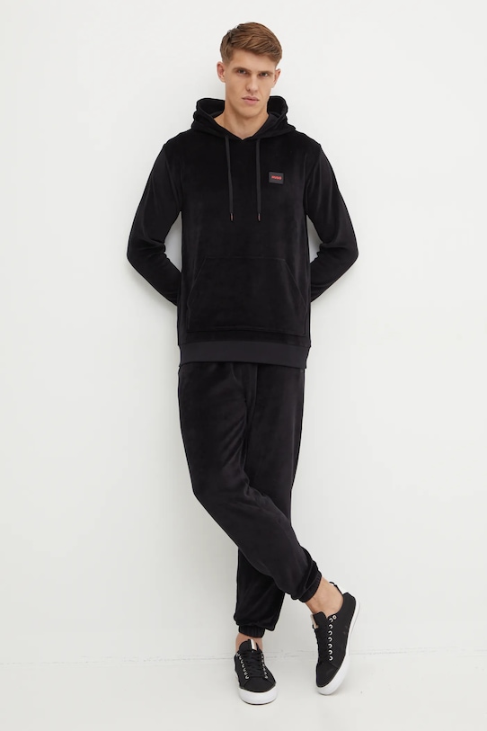 Zamatová tepláková súprava HUGO pletenina čierna 50524794