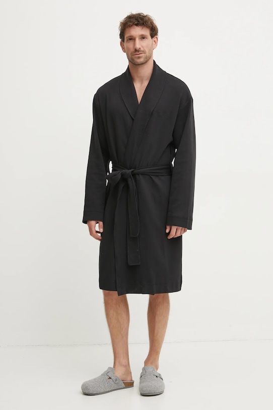 Ρόμπα Calvin Klein Underwear πλεκτό ύφασμα μαύρο 000NM2711E