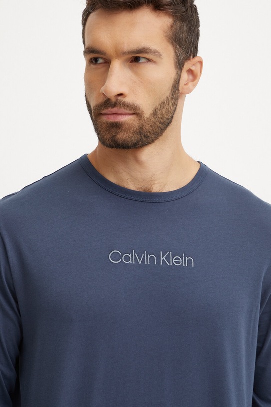 Bavlněné pyžamo Calvin Klein Underwear 000NM2751E modrá