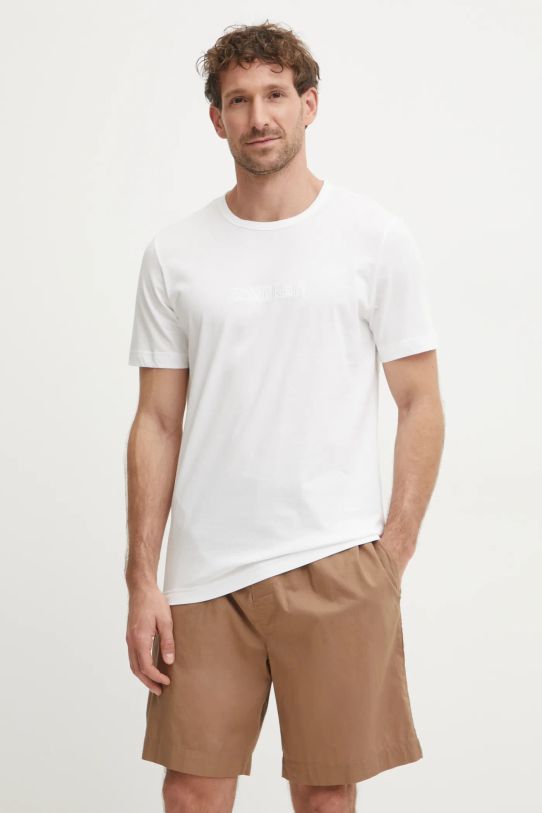 Bavlněné pyžamo Calvin Klein Underwear nášivka bílá 000NM2752E