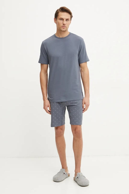 Pyžamo Calvin Klein Underwear hladký šedá 000NM2845E