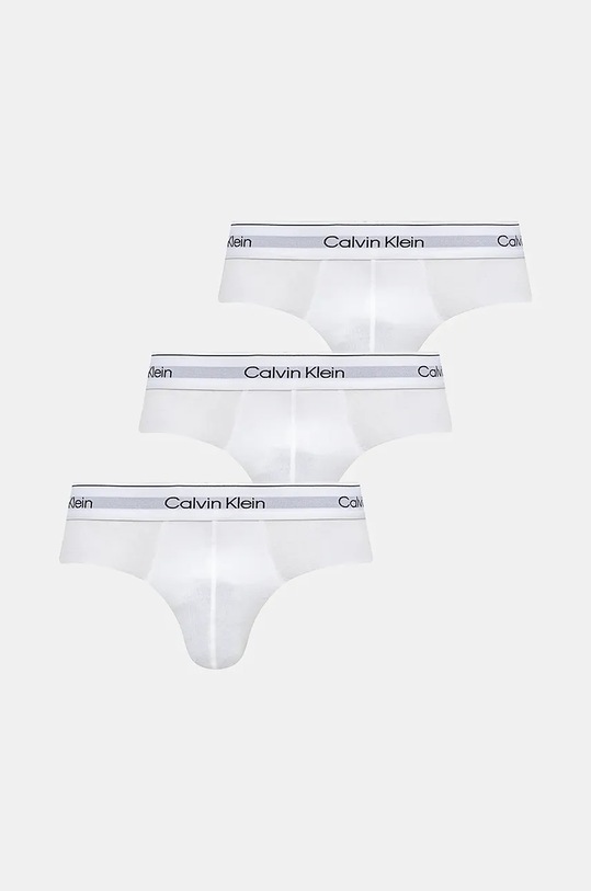 Slipy Calvin Klein Underwear 3-pak pletenina biela 000NB3962A