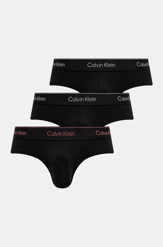 Slipy Calvin Klein Underwear 3-pak pletenina čierna 000NB4075A
