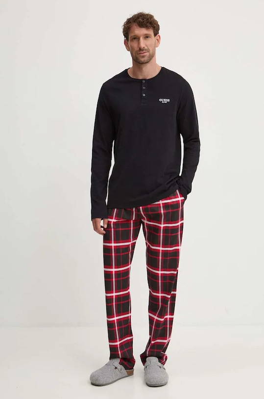 Bavlněné pyžamo Guess sada černá U4BX10.KA260