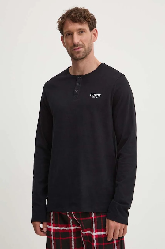 Bavlněné pyžamo Guess U4BX10.KA260 černá AW24