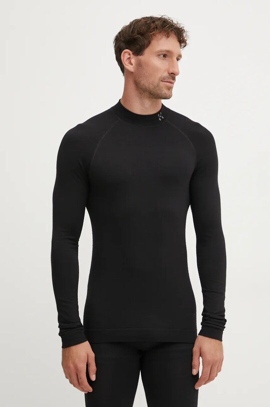 Funkčné tričko s dlhým rukávom Haglöfs Latnja Wool outdoor čierna 607476