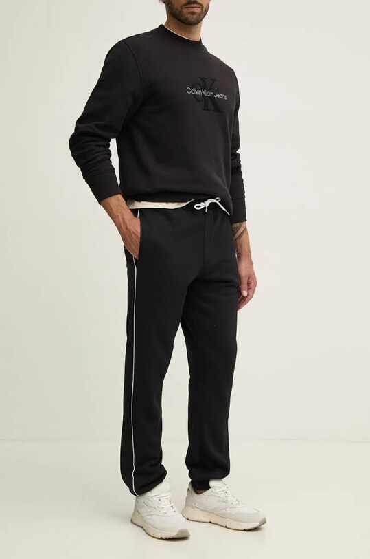 Штани лаунж Karl Lagerfeld трикотаж чорний 246M4400