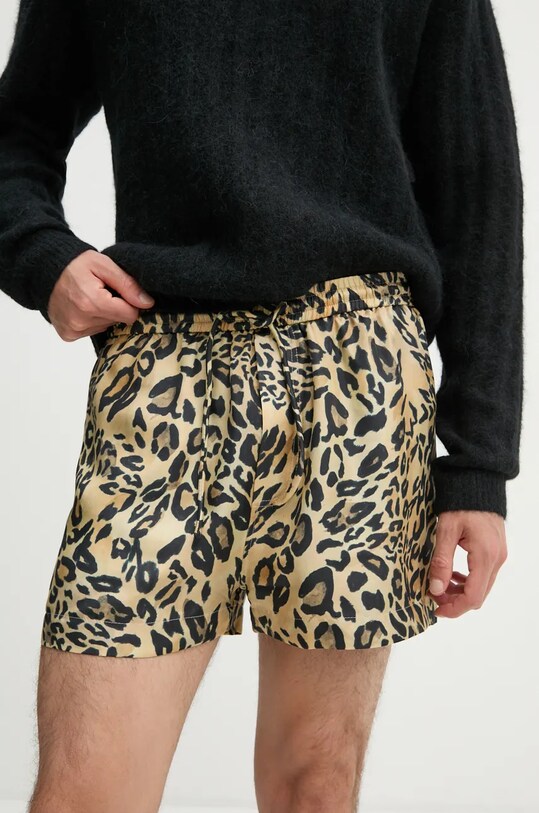 Копринен къс панталон Nanushka AMIL бежов NM24PFPA04371