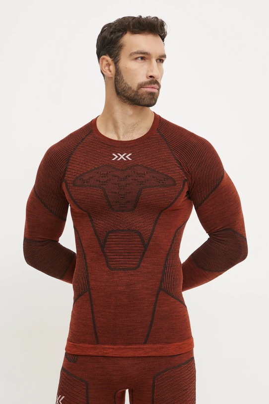 X-Bionic longsleeve funkcyjny Symbio Merino sporty zimowe czerwony XM.YTB2W24M