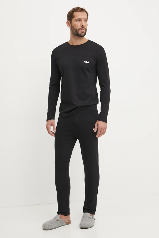 Bavlněné pyžamo Fila sada černá FPW1203