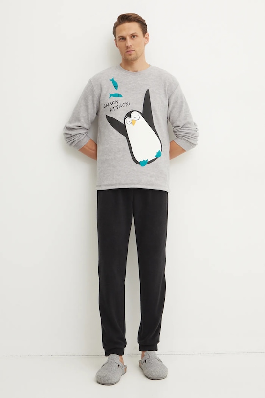 United Colors of Benetton piżama wzorzyste szary 3JA44P02S