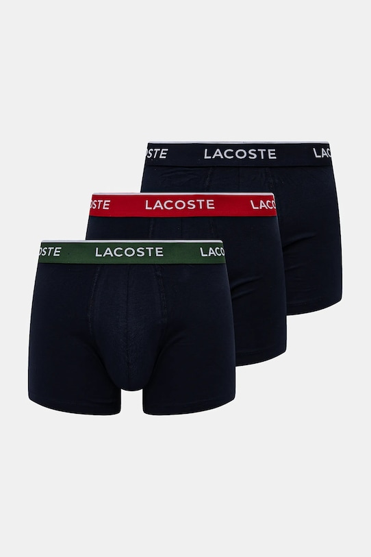 Боксери Lacoste 3-pack гладкий темно-синій 6H3379
