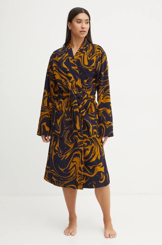 Бавовняний халат OAS 8002.27 чорний AW24