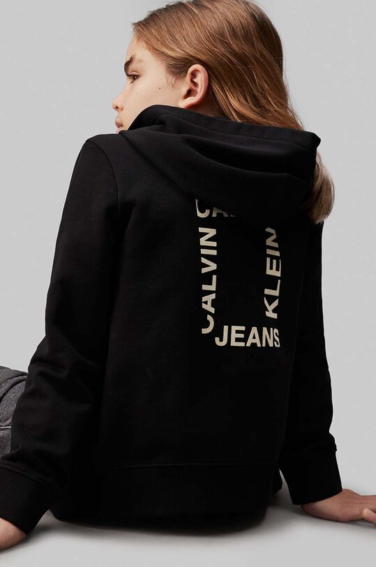 Хлопчик Дитяча бавовняна кофта Calvin Klein Jeans IB0IB02131.9BYH чорний