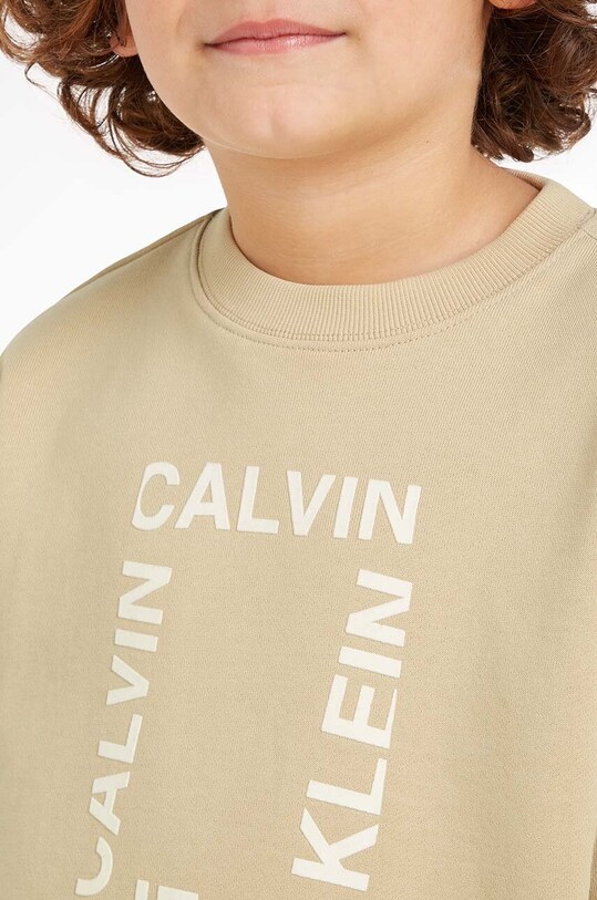 Calvin Klein Jeans bluza bawełniana dziecięca IB0IB02133.9BYH beżowy