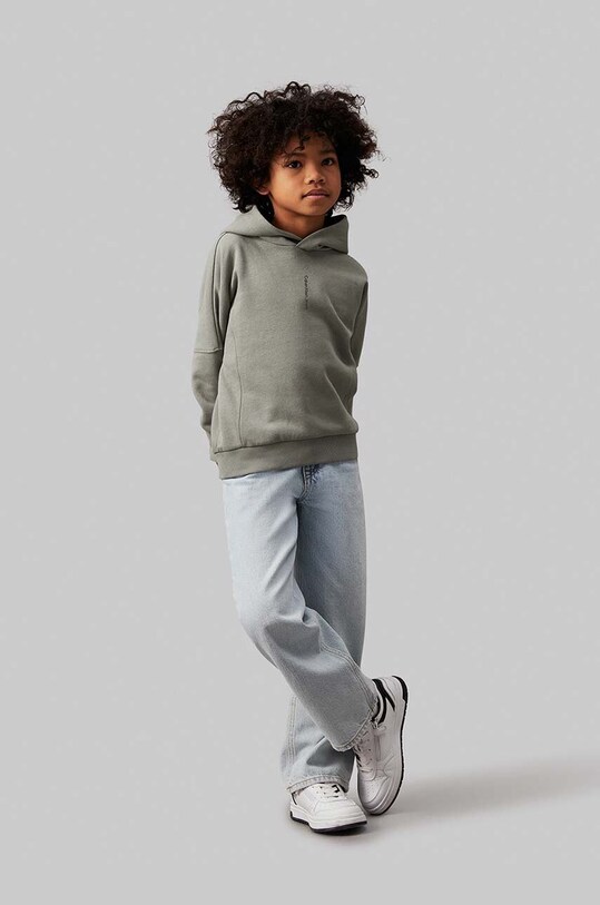 Detská mikina Calvin Klein Jeans IB0IB02134.9BYH zelená