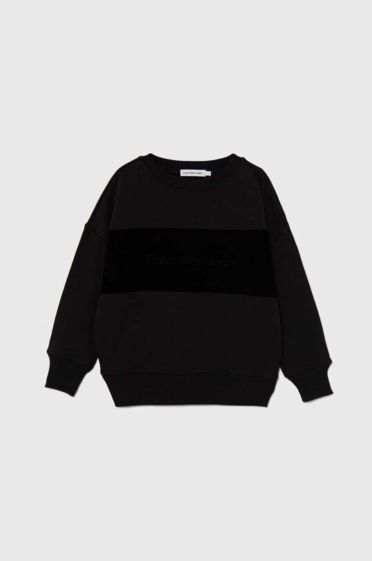 Dječja pamučna dukserica Calvin Klein Jeans pamuk crna IB0IB02135.9BYH.116