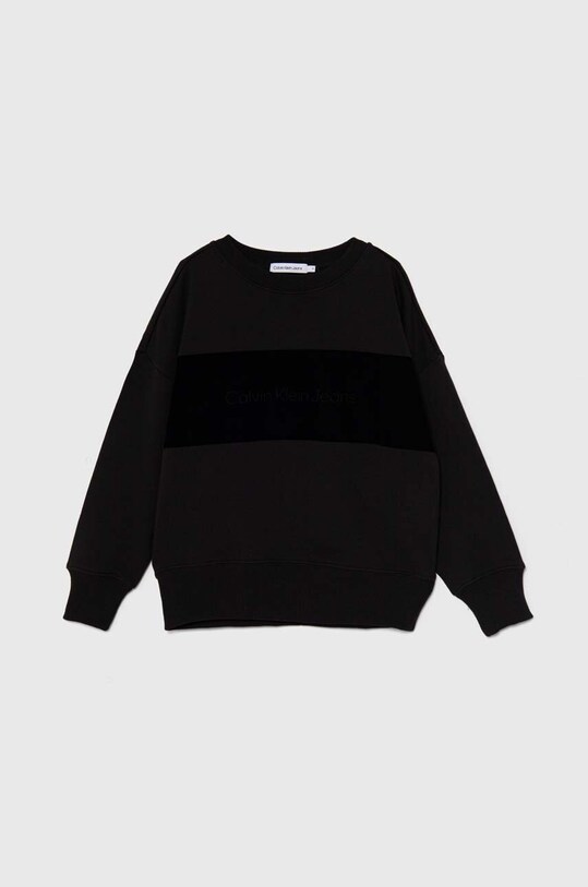 Calvin Klein Jeans hanorac de bumbac pentru copii imprimeu negru IB0IB02135.9BYH.128.176
