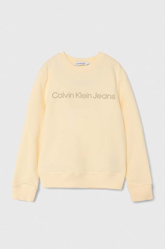 Calvin Klein Jeans bluza bawełniana dziecięca nadruk żółty IU0IU00581.9BYH