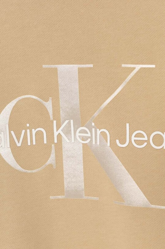 CHLAPEC Dětská bavlněná mikina Calvin Klein Jeans IU0IU00602.9BYH béžová