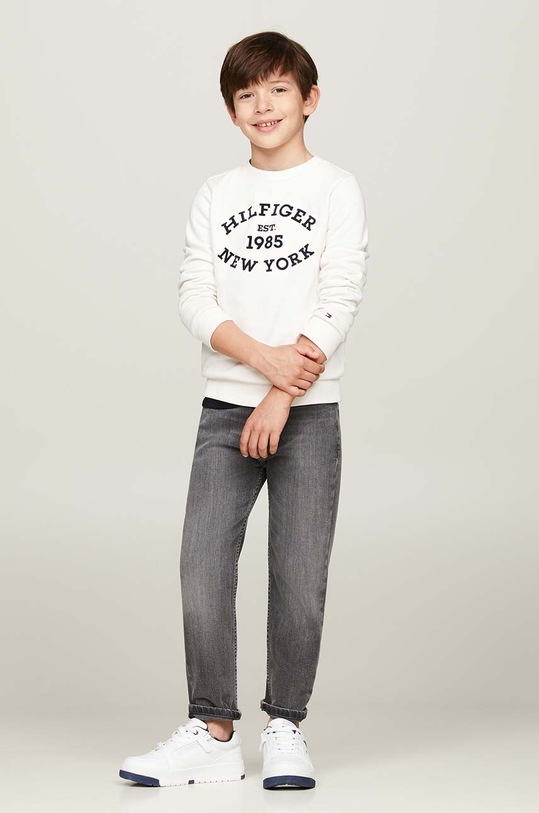 Dětská mikina Tommy Hilfiger bílá KB0KB09048.9BYH.128.176
