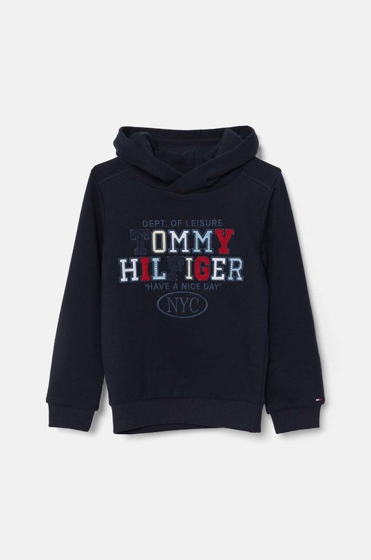 Dětská mikina Tommy Hilfiger s kapucí námořnická modř KB0KB09050.9BYH.116.122