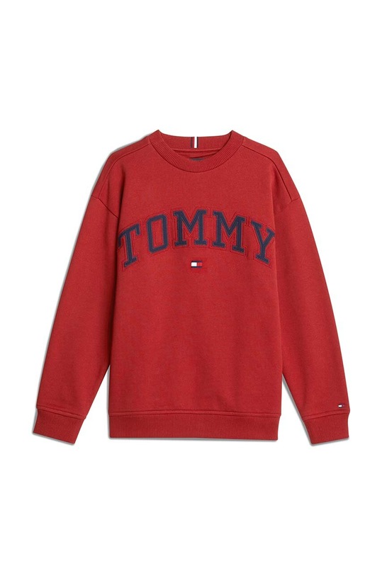 Dětská bavlněná mikina Tommy Hilfiger KB0KB09119.9BYH.128.176 červená AW24