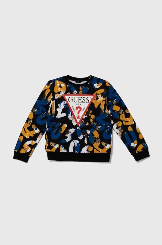 Detská bavlnená mikina Guess potlač modrá L4YQ02.KA6R3.9BYH