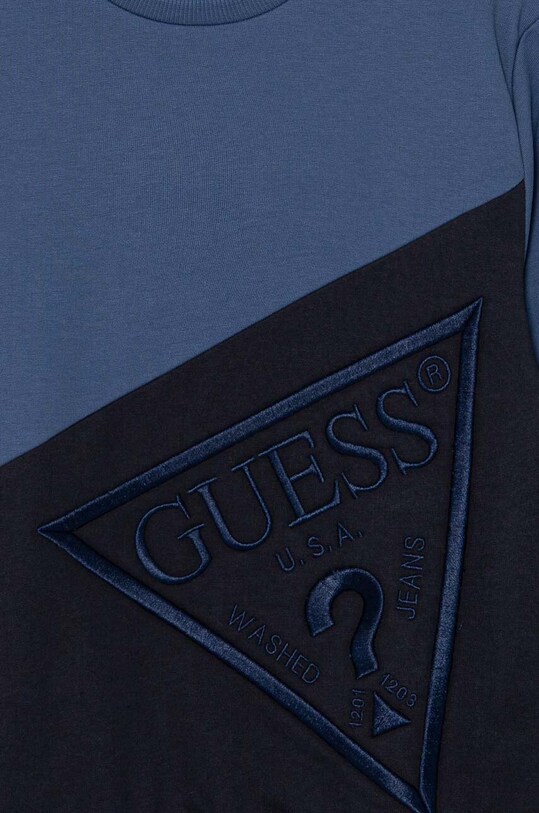 Dečki Otroški bombažen pulover Guess L4YQ04.KA6R4.9BYH mornarsko modra