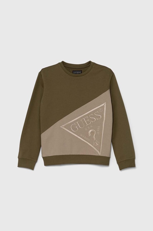 Dětská bavlněná mikina Guess bez kapuce zelená L4YQ04.KA6R4.9BYH