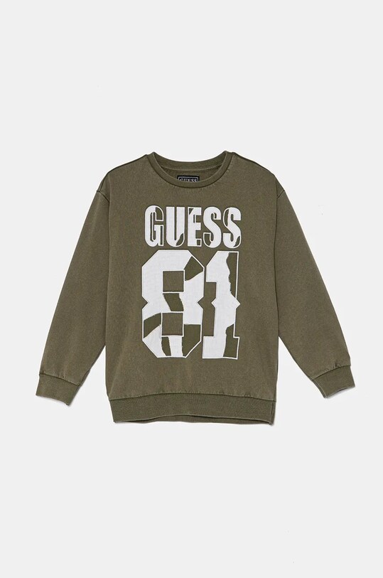 Guess bluza bawełniana dziecięca aplikacja zielony L4YQ08.KA6R4.9BYH