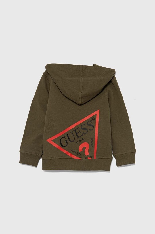 Παιδική βαμβακερή μπλούζα Guess N3YQ07.KAUG0.9BYH πράσινο AW24