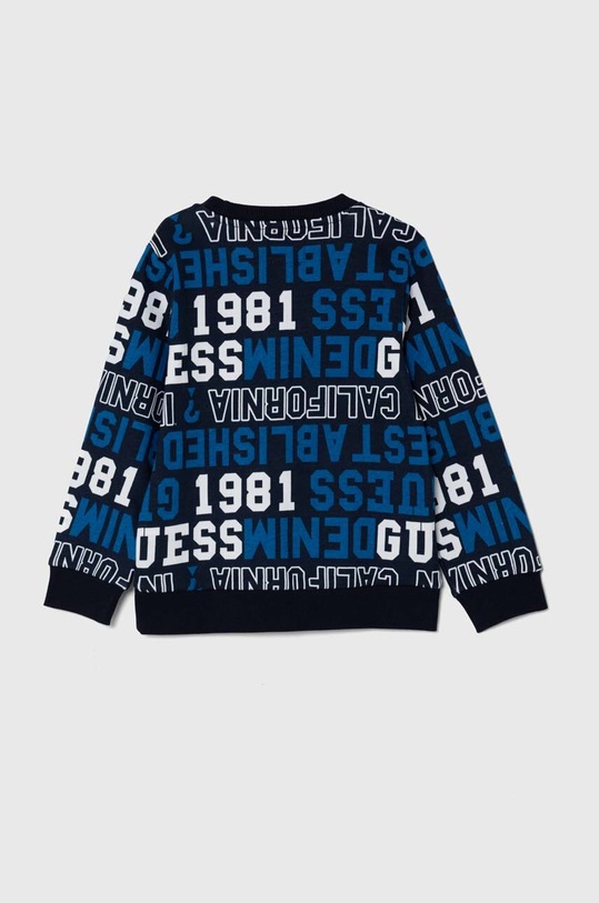 Dětská bavlněná mikina Guess N4YQ02.KA6R3.9BYH námořnická modř AW24