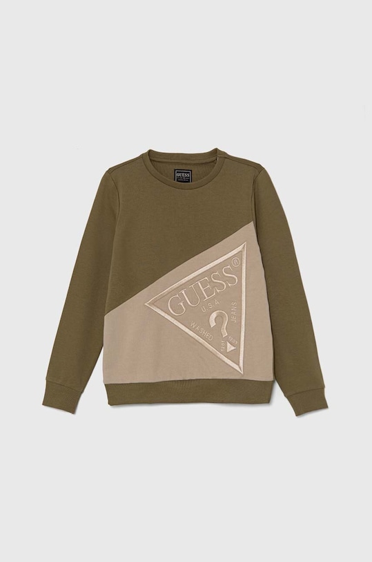 Guess bluza bawełniana dziecięca aplikacja zielony N4YQ04.KA6R4.9BYH