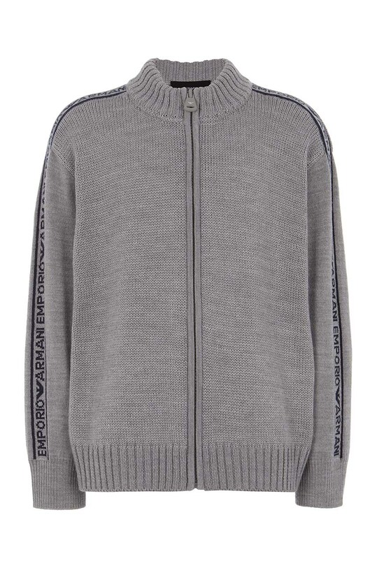 Детский шерстяной кардиган Emporio Armani 6D4M58.4MJAZ серый AW24