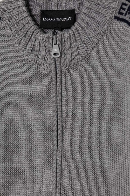 Детский шерстяной кардиган Emporio Armani серый 6D4M58.4MJAZ