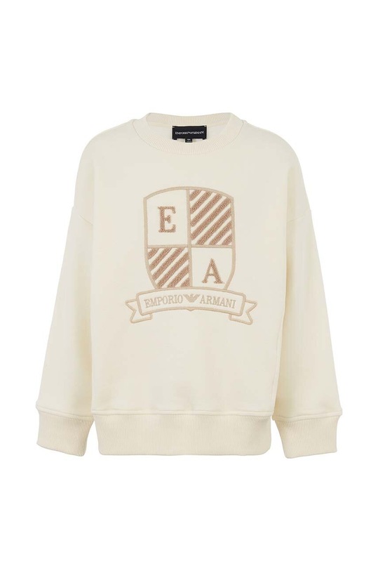 Dětská bavlněná mikina Emporio Armani bez kapuce béžová 6D4MJ9.3J5XZ